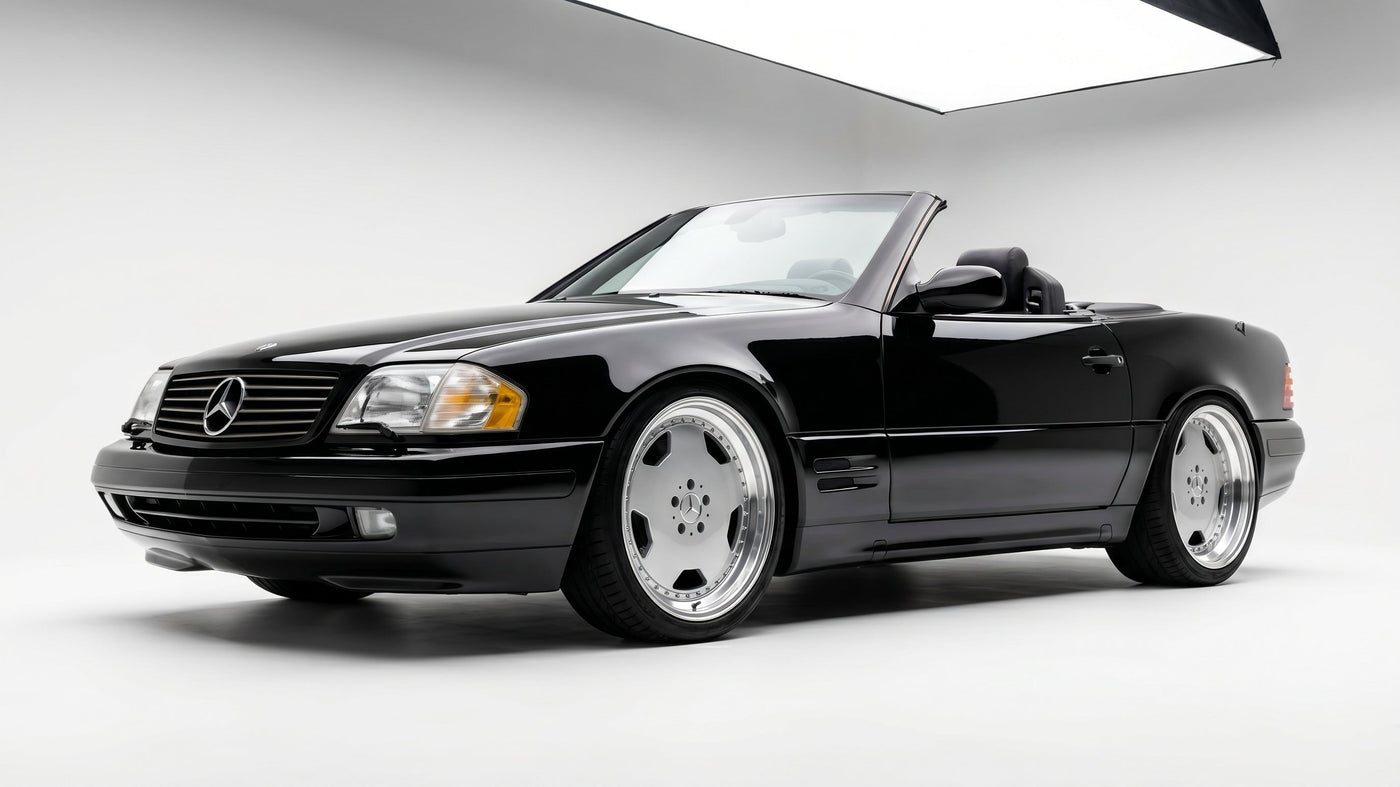 Monoblock Masters 18″ Silver — Staggered Set (5×112) on a Mercedes