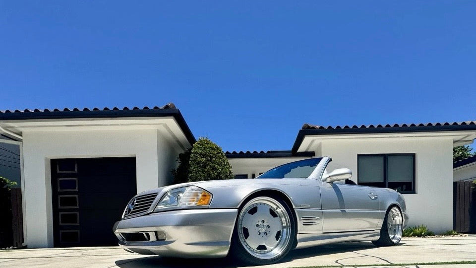 Monoblock Masters 19″ Silver — Staggered Set (5×112) on a Mercedes